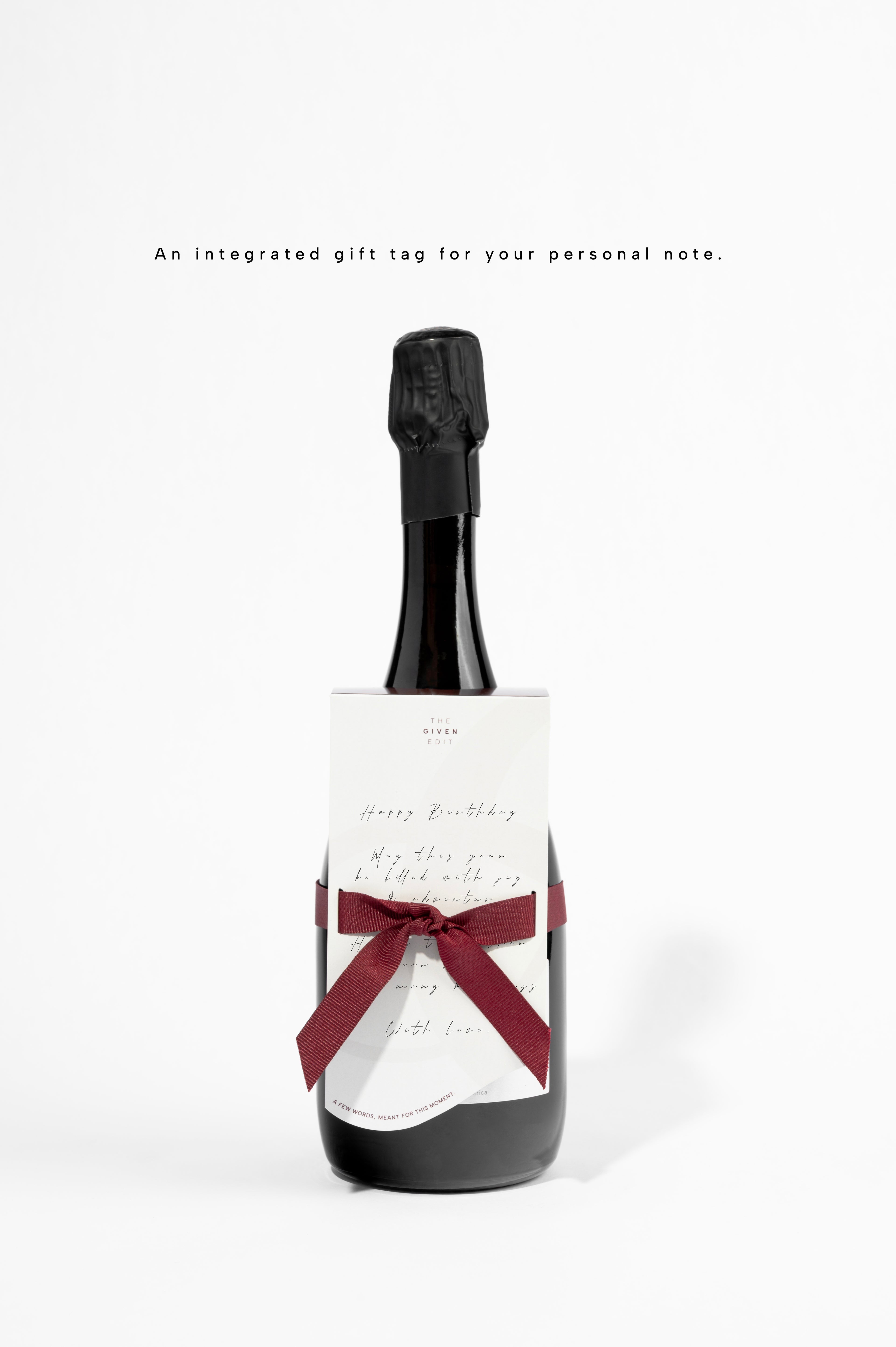 Set of 3 Premium Bottle Gift Tags - Crimson Bloom