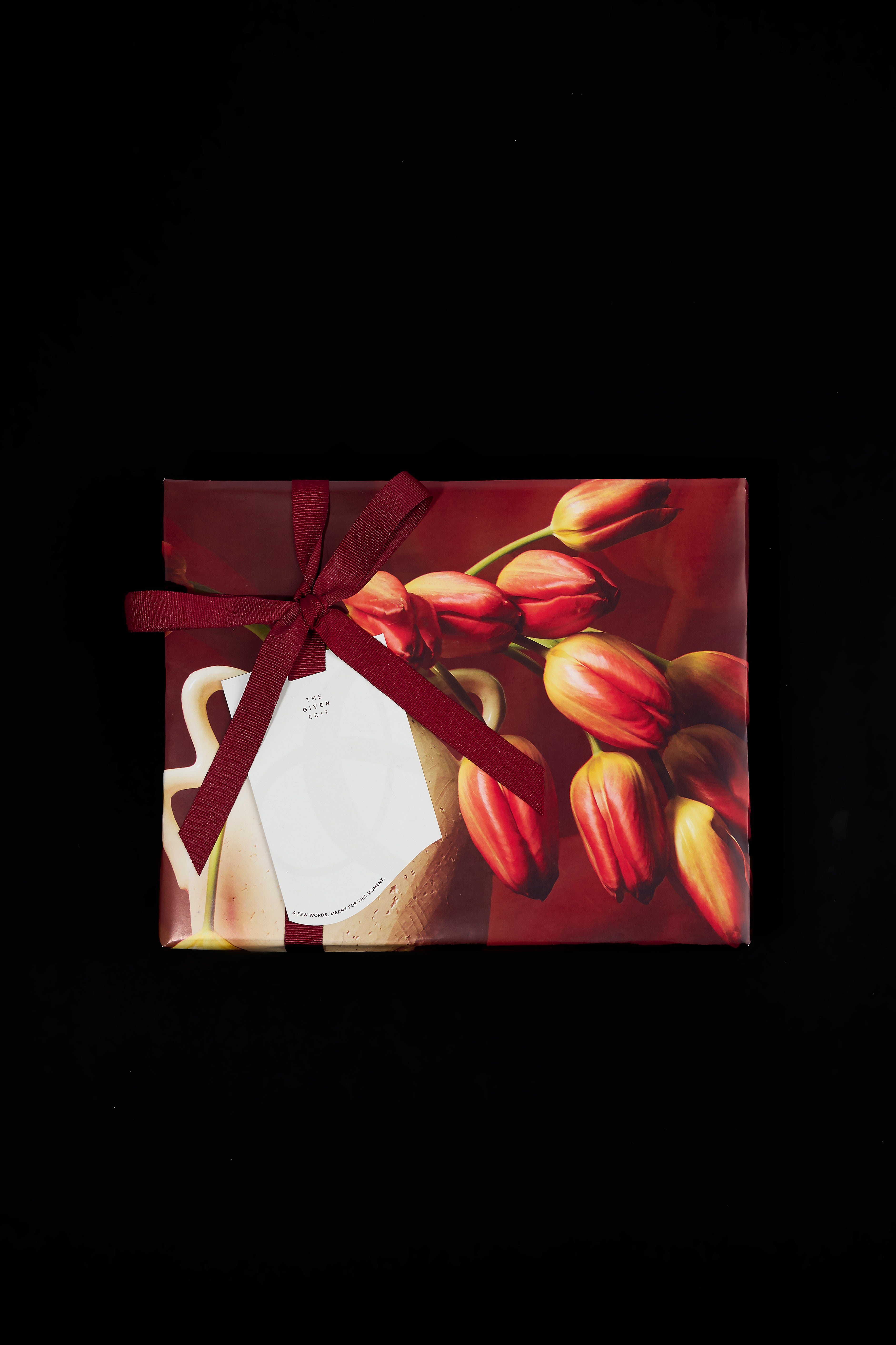 Set of 3 Premium Gift Wrap Sheets - Crimson Bloom